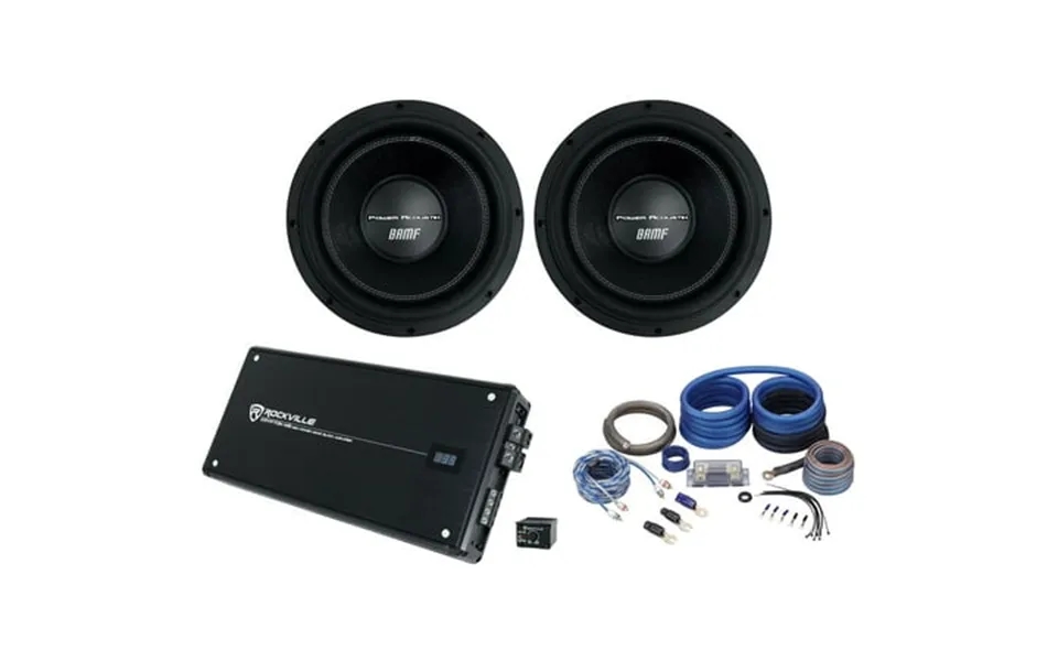 2 Power Acoustik Bamf-124 12 3500w Dvc Car Subwoofers Mono Amplifier Amp Kit