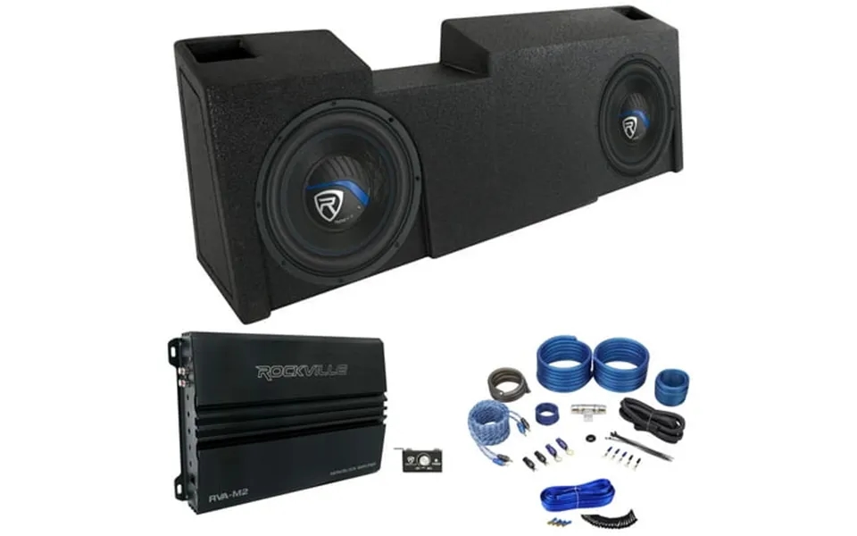2 Rockville 10 Subwoofers Amp Ported Box For 2019-current Gm Crew Double Cab