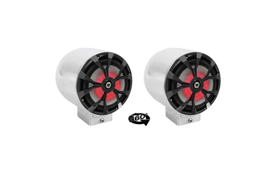 2 Rockville 8 Led 900w 360 Degree Swivel Chrome Surface Mount Boat Speakers