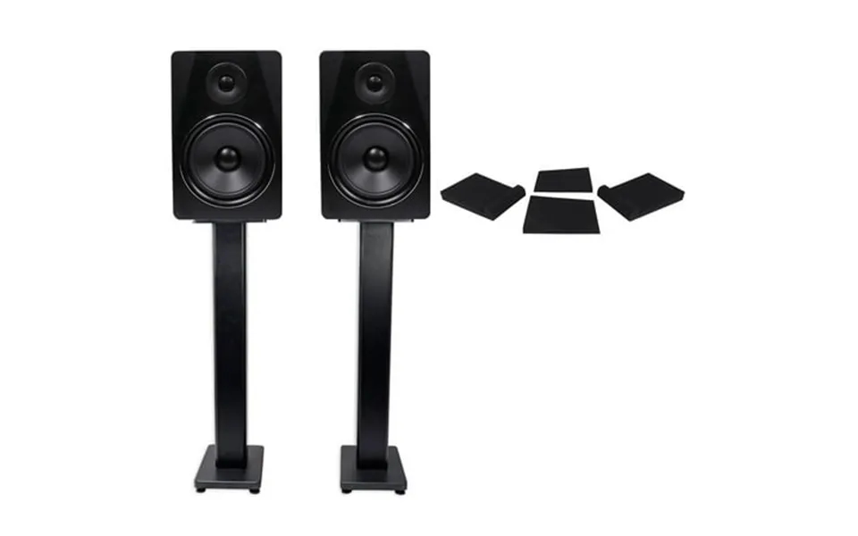 2 Rockville Apm8b 8 2-way 500 Watt Powered Usb Studio Monitors Stands And Pads