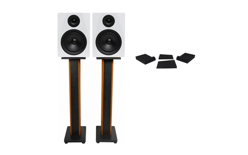 2 Rockville Dpm5w Dual Powered 5.25 300w Studio Monitors 36 Stands Pads