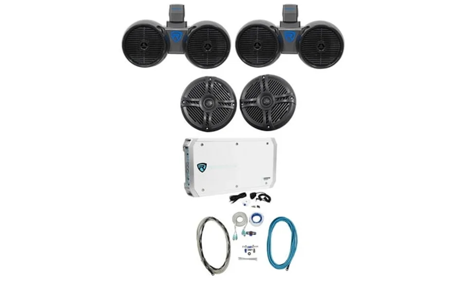 2 Rockville Dual 6.5 Wakeboards 2 6.5 Speakers 6-channel Amplifier Amp Kit