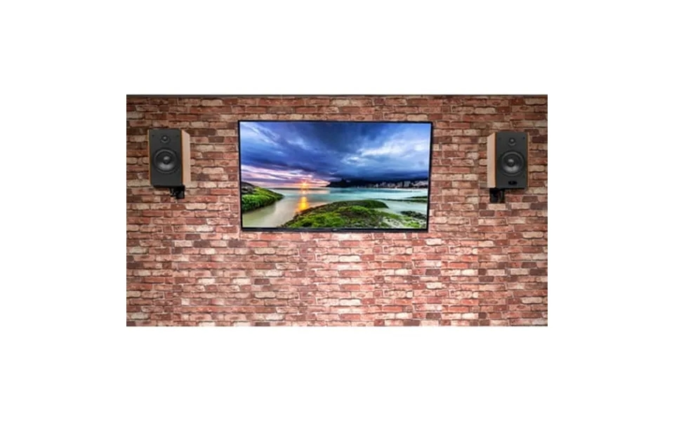2 Rockville Hd5 5 150w Rms Powered Bluetooth Bookshelf Speakers Wall Brackets