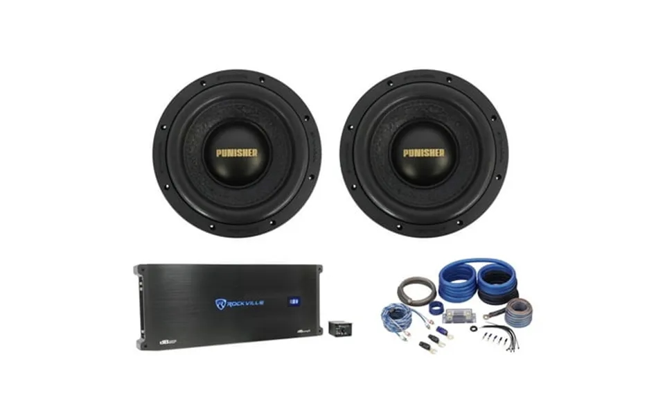 2 Rockville Punisher 10d1 10 4800w Competition Subwoofers Mono Amplifier Wires