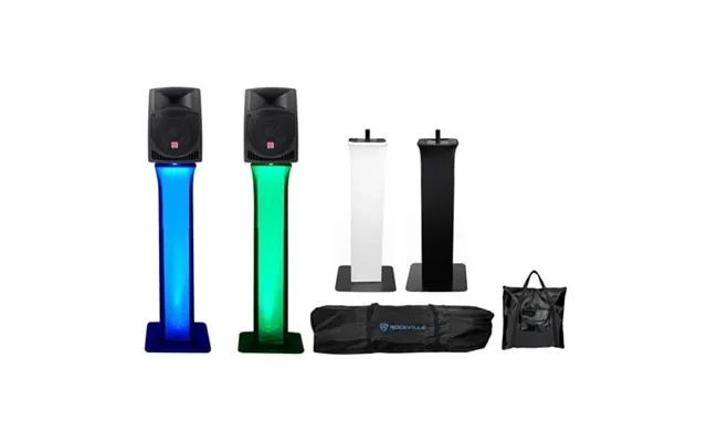 2 Rockville Rpg12 12 Powered 800 Watt 2-way Dj Speakers Totem Style Stands product image