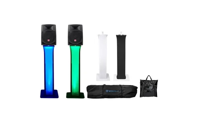 2 Rockville Rpg12 12 Powered Active 800 Watt 2-way Dj Speakers Totem Stands product image