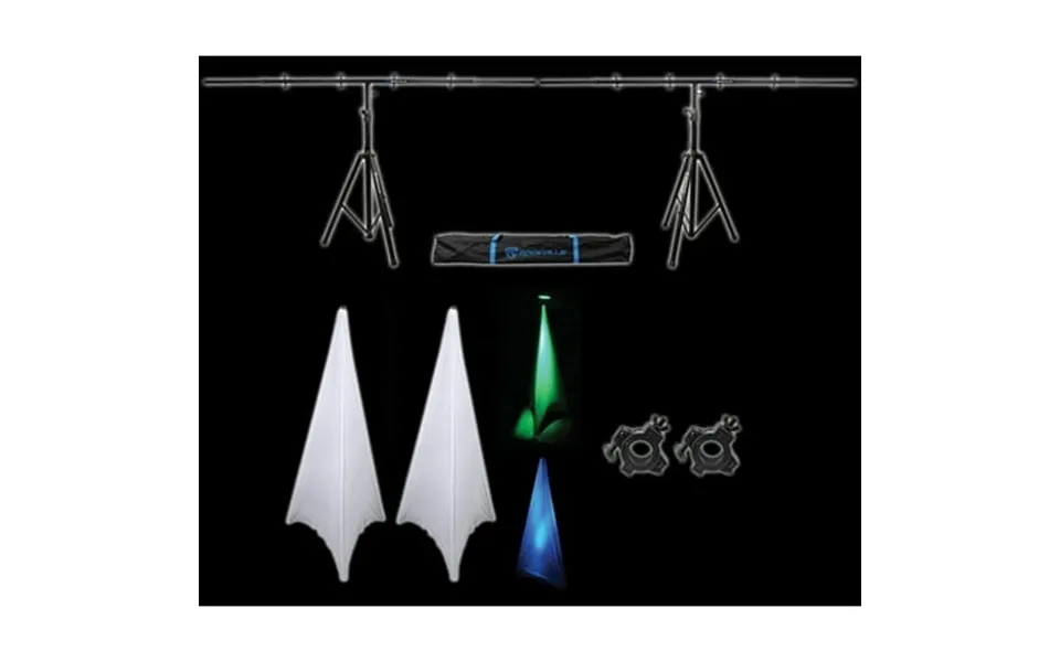 2 Rockville Tripod Pole-mount Stands Lighting Cross Bar White Scrim Cloth Cover