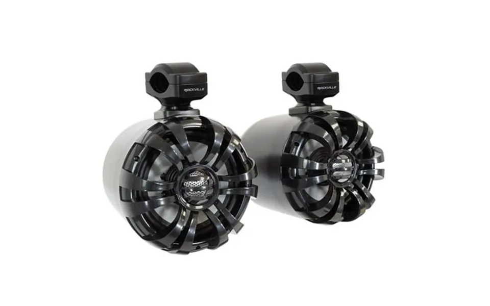 2 Rockville Wb65 Black 6.5 600w Metal Marine Wakeboard Swivel Tower Speakers