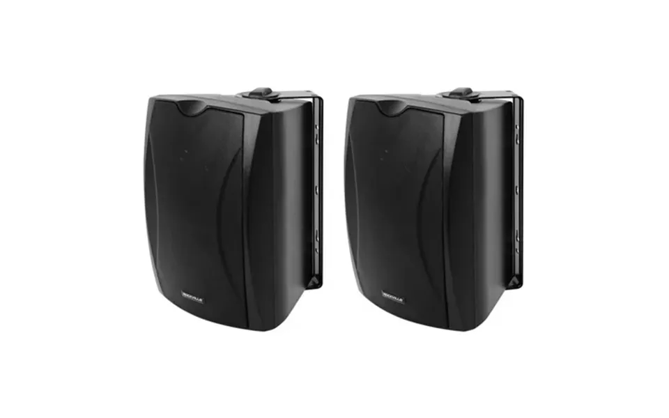 2 Rockville Wet-6b 70v 6.5 Ip55 Black Commercial Indoor Outdoor Wall Speakers