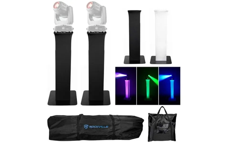 2 Totem Stands Black White Scrims For 2 Chauvet Intimidator Hybrid 140sr Lights