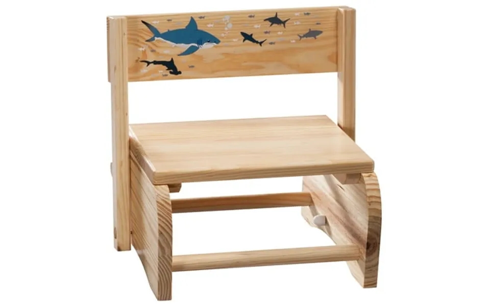 2-in-1 Children S Step Stool And Chair Sharks Design