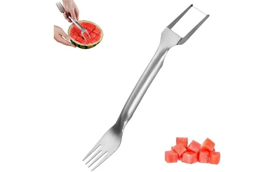 2-in-1 Stainless Steel Fruit Cutter 2024 New Watermelon Fork Slicer Cutter Slicer Tool Dual Head Fruit Forks Slicer Knif