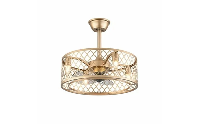 20 Ceiling Fan Light Vintage Cage Gold Chandelier Fan W Remote product image