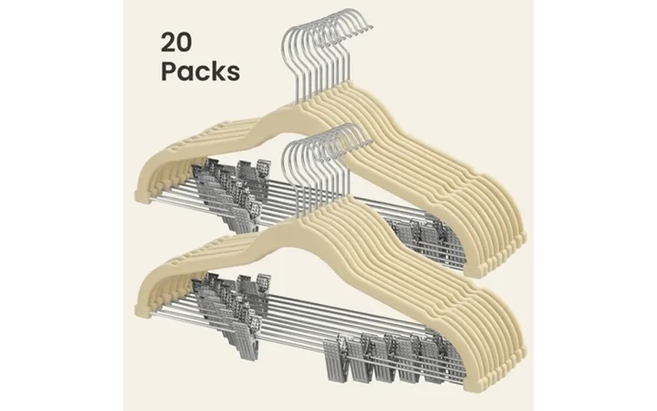 20 Pack Skirt Pants Hangers 17 Inch Long Velvet Clips Hangers With Adjustable Clips Non-slip For Skirts Coats Dresses Sa