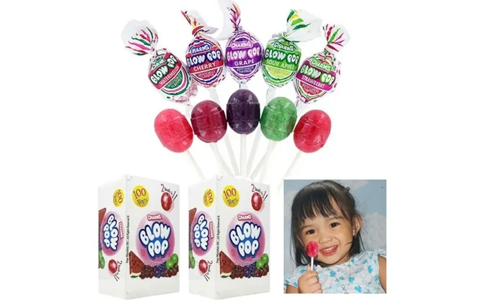 200 Charms Bubble Gum Blow Pop Lollipop Candy Sucker Fruit Flavor Wholesale Bulk