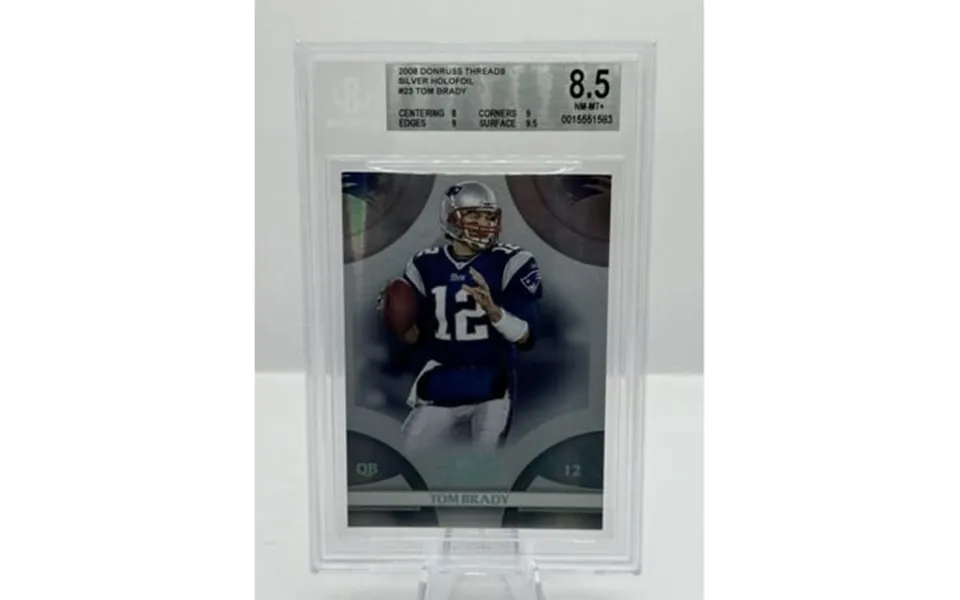2008 Donruss Threads Silver Holofoil 23 Tom Brady Patriots 052 100 Bgs 8
