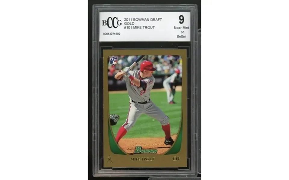 2011 Bowman Draft Gold 101 Mike Trout Rookie Card Bgs Bccg 9 Near Mint