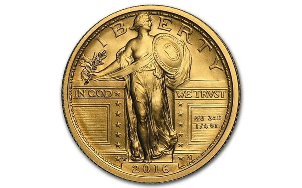 2016-w 1 4 Oz Gold Standing Liberty Quarter Centennial W Ogp