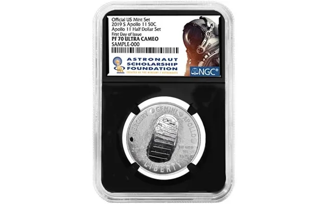 2019-s Proof 50c Apollo 11 50th Ann. Half Dollar Ngc Pf70uc Fdi Asf Label Retro Core product image