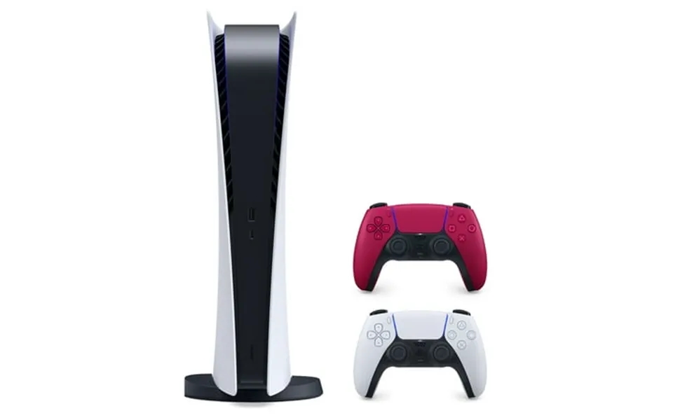 2021 New Play Station Digital Version Console With 2 Wireless Controllers - White & Cosmic Red