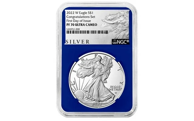 2022-w Proof 1 American Silver Eagle Congratulations Set Ngc Pf70uc Fdi Als Label Blue Core product image
