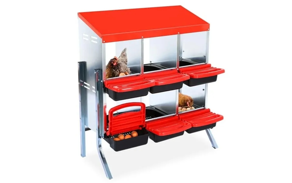 2024 New Chicken Nesting Boxes 6 Hole Nesting Boxes For Chickens Chicken Laying Box With Leg And Lid Cover For Chicken C