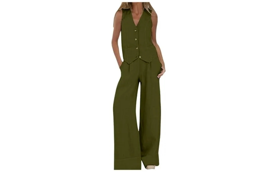 2025 Women S Cotton Casual Wear Snow Apparel Women Women S Button Down Sleeveless Tan Linen Pants Women Vest Shirt Strai