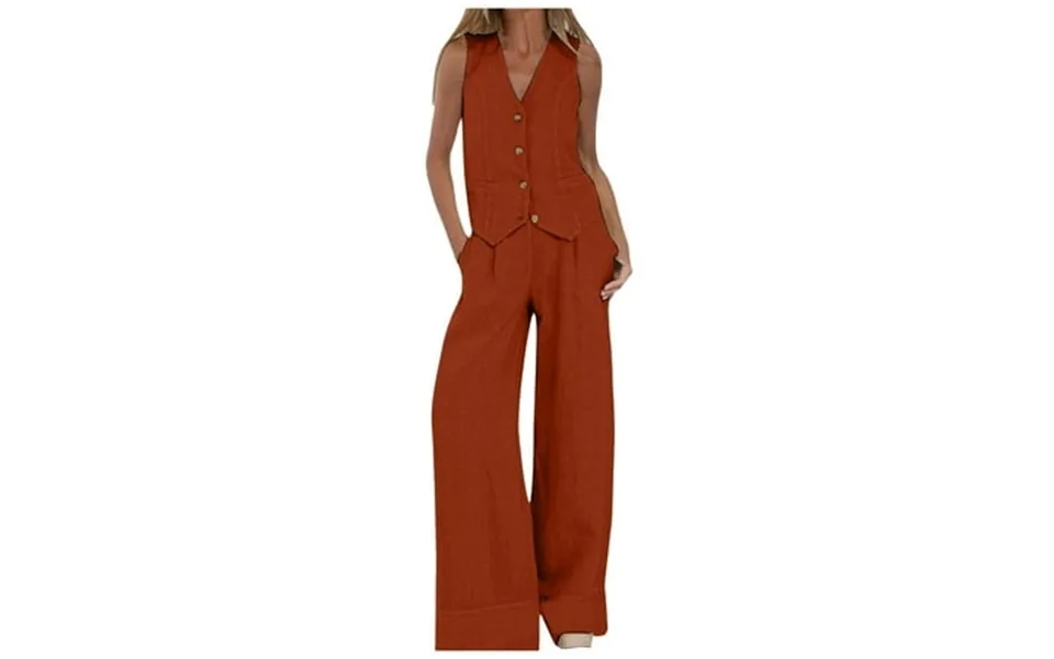 2025 Women S Cotton Casual Wear Woman Jumpsuit & Romper Elegant Women S Button Down Sleeveless Suits For Ladies Vest Shi