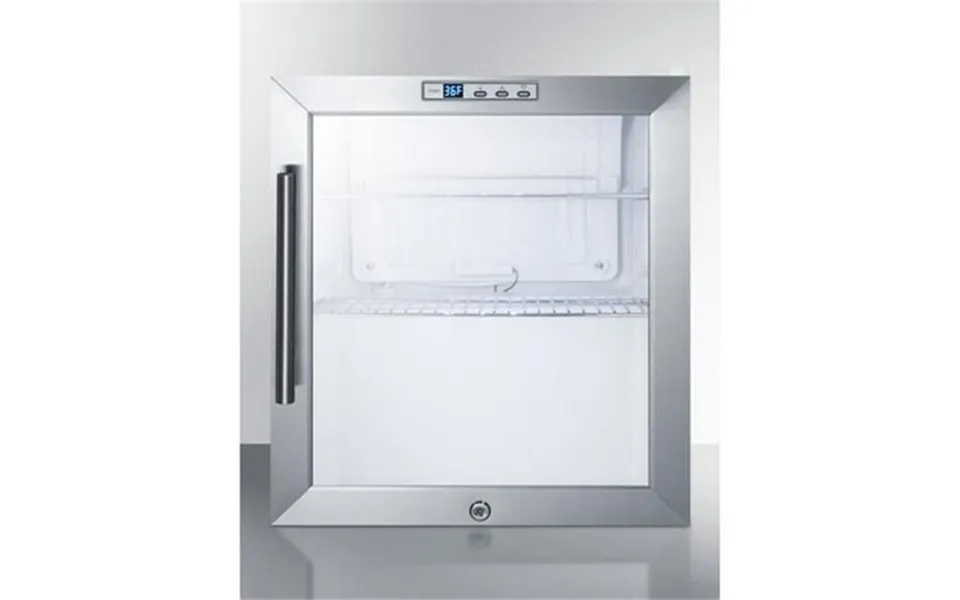 20.88 X 17 X 18.75 In. Glass Door Refrigerator With Digital Thermostat White Cabinet