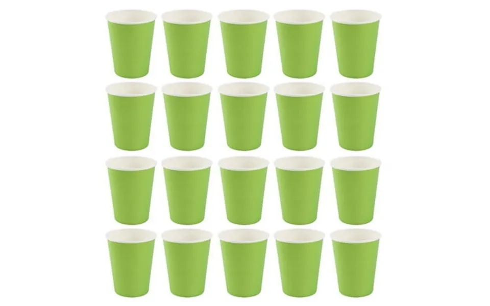 20x Paper Cups Solid Colours Birthday Catering Green