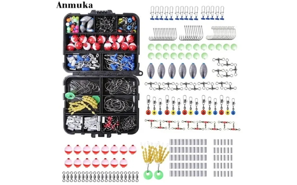 239-piece Fishing Accessories Kit With Tackle Box Saltwater & Freshwater Ready Hooks Swivels Sinkers Floats & More Durab