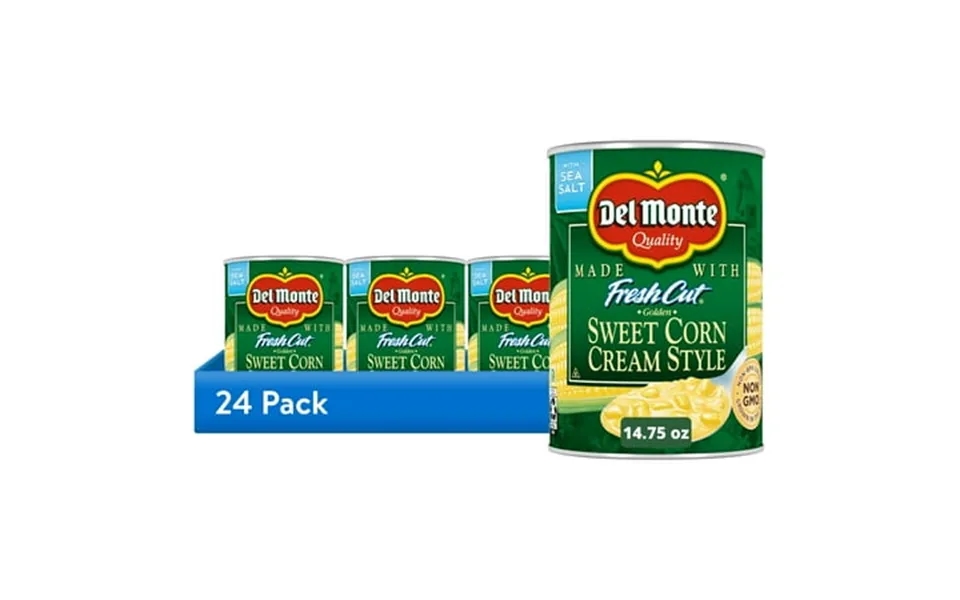 24 Pack Del Monte Golden Sweet Cream Corn Canned Vegetables 14