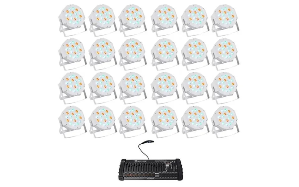 24 Rockville Rockpar50 Wht Rgb Par Can Dj Club Wash Lights 384 Ch Dmx Controller