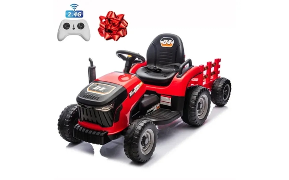 24 Volt Ride On Toys With Parental Remote Kids Electric Ride On Tractor With Trailer Big Farm Toys Car For Toddlers - Re