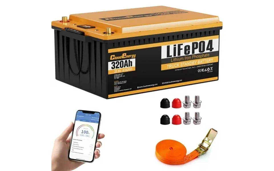 24v 25.6v 320ah Marine Engines Deep Cycle Lifepo4 Self-heating Battery With Bluetooth 200a Bms Max Pulse Discharge 2000a