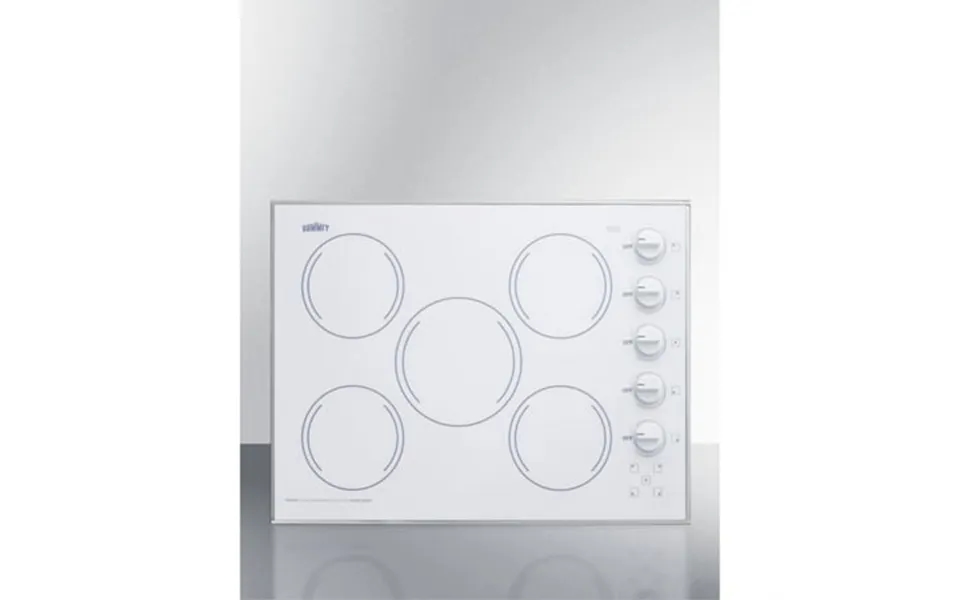 27 Wide 5-burner Radiant Cooktop Made In The Usa In Smooth White Ceramic Glass Finish