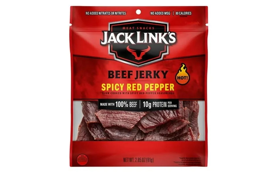 2.85 Oz Bagged Spicy Red Pepper Beef Jerky Snacks - Pack Of 12