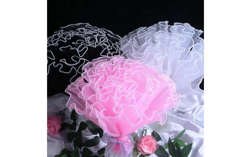 28cm Wide Flower Wrapping Paper Holiday Gift Pearl Wave Mesh Bouquet Floral Copy Edge Yarn