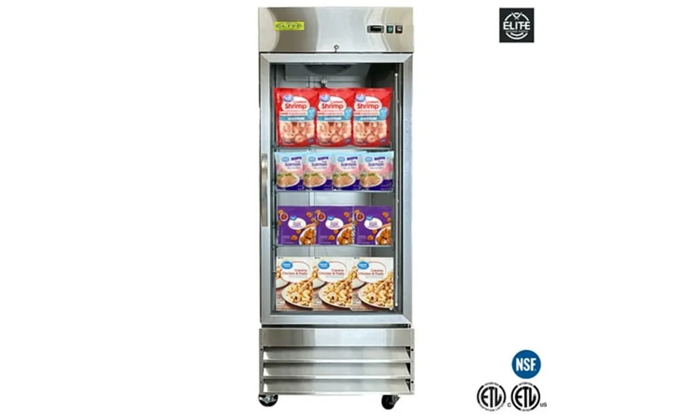 29 In. Heavy Duty Commercial 23 Cu.ft. Stainless Steel Glass Door Reach-in Freezer Commercial Freezer