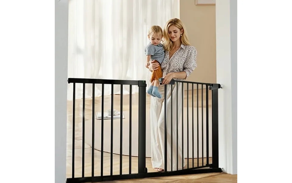 29.5-51.6 Extra Wide Baby Gate Caveen 30 H Safety Doorway Gates Pressure Mounted Black