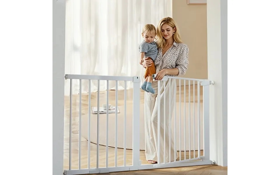 29.5-51.6 Extra Wide Baby Gate Caveen 30 H Safety Doorway Gates Pressure Mounted White