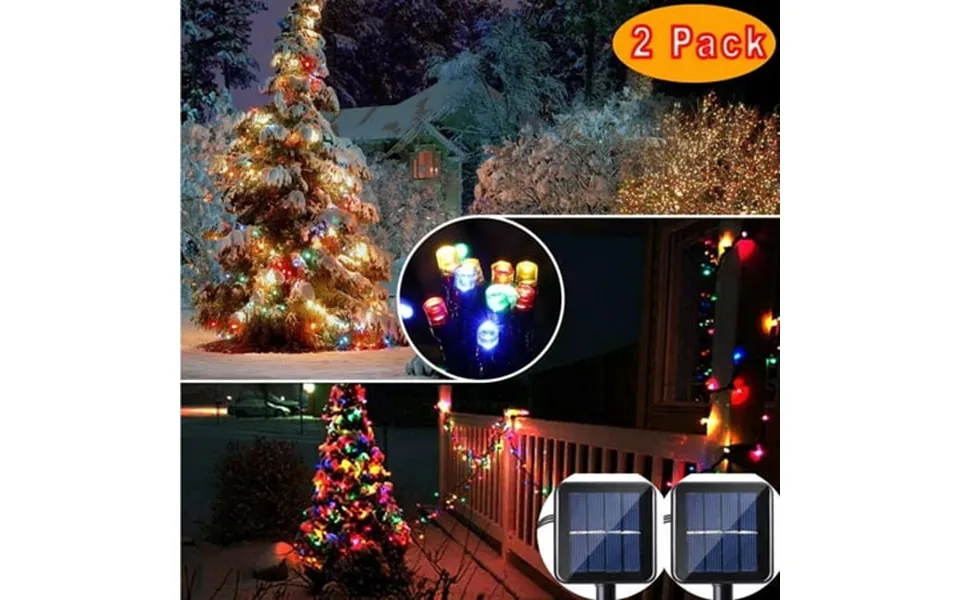 2pack Qishi Solar Christmas Lights 39ft 100 Led Solar Led Lights Fairy Lighting For Home Lawn Garden Wedding Patio Party