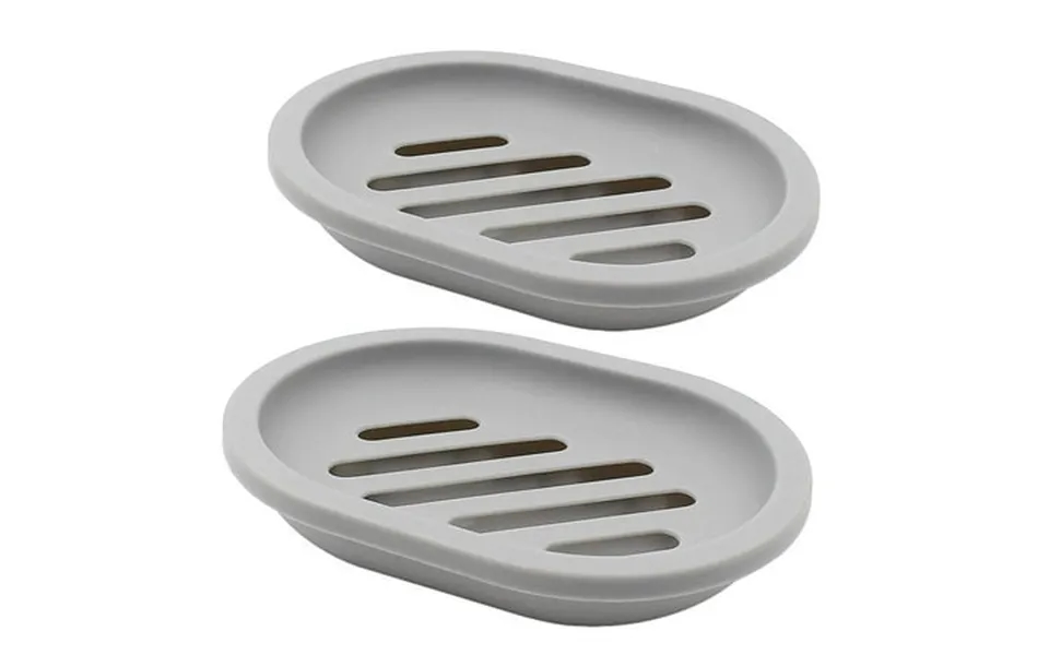 2pack Soap Dish With Drain Holder Container Soap Saver Bathroom Shower Soap Case Gray