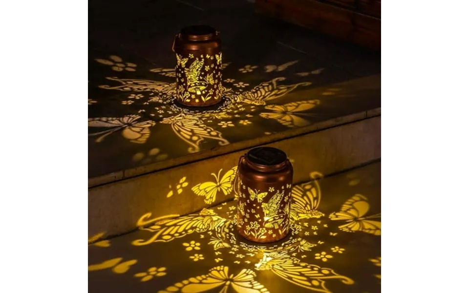 2pack Solar Lanterns Lights Outdoor Hanging Lantern Waterproof Metal Led Dragonfly Christmas Decor Fathers Day Gifts For