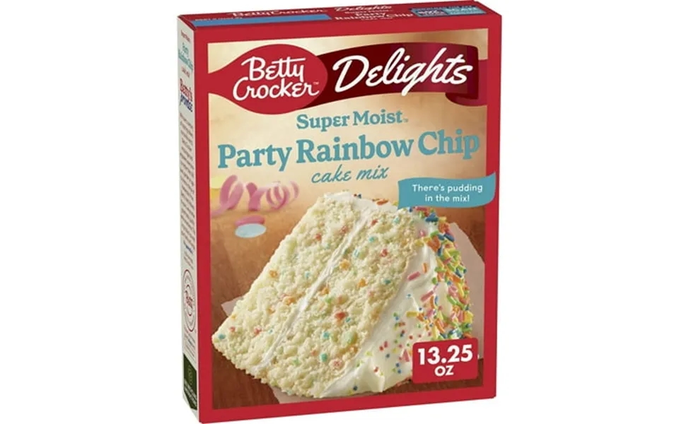 2x - Betty Crocker Delights Super Moist Party Rainbow Chip Cake Mix 13