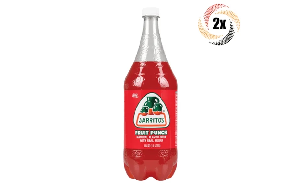 2x Bottles Jarritos Fruit Punch Natural Flavor Soda With Real Sugar 1