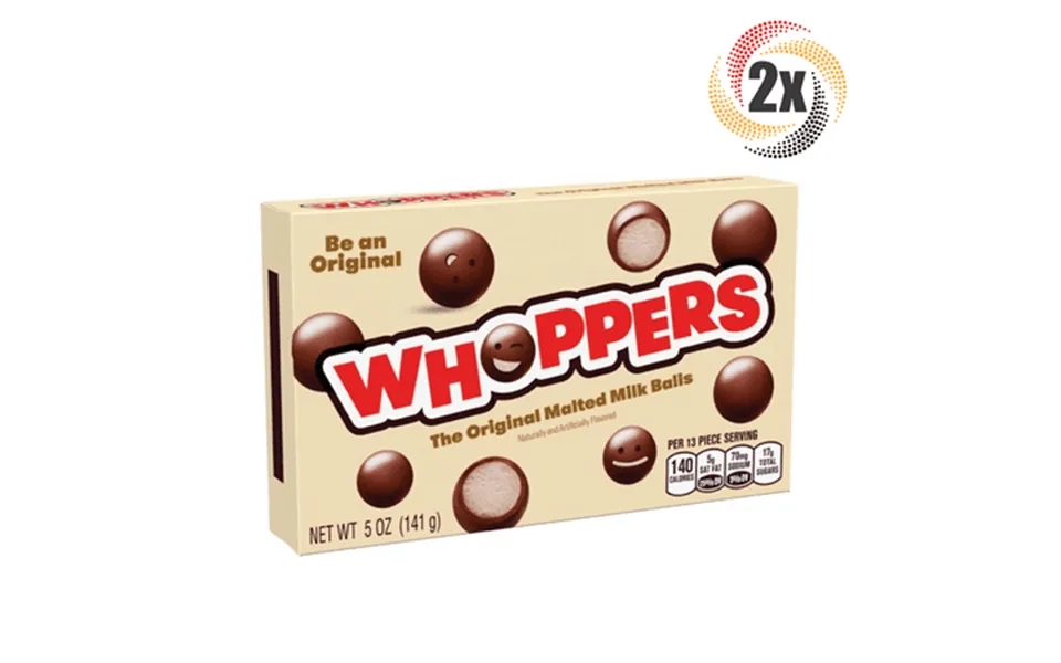 2x Packs Whoppers Original Malted Milk Balls Chocolate Candy Theater Boxes 5oz