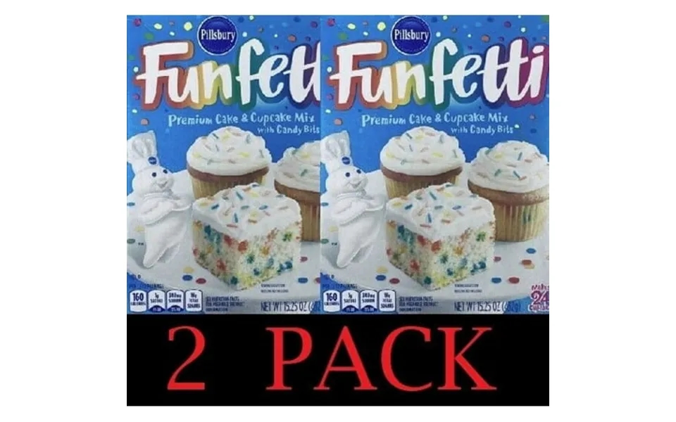 2x Pillsbury Premium Cake & Cupcake With Candy Bits Baking Mix 15
