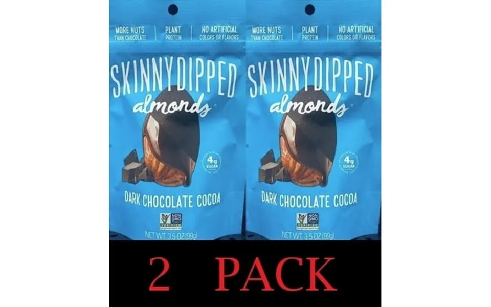 2x Skinnydipped Dark Chocolate Cocoa Covered Almonds Plant Protein 3