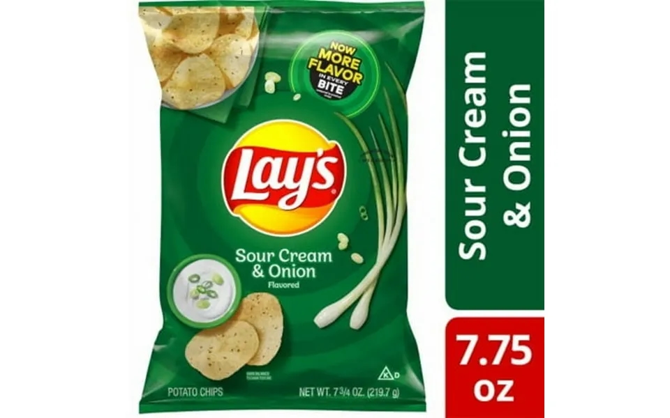 2x-lay S Sour Cream And Onion Potato Chips - 7.75 Oz